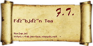 Fábján Tea névjegykártya