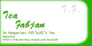 tea fabjan business card